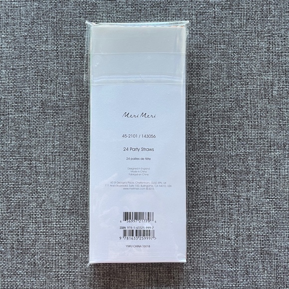 NWT/Sealed Meri Meri Pastel Stripe Paper Straws From Anthropologie [Set of 24] - Picture 3 of 4